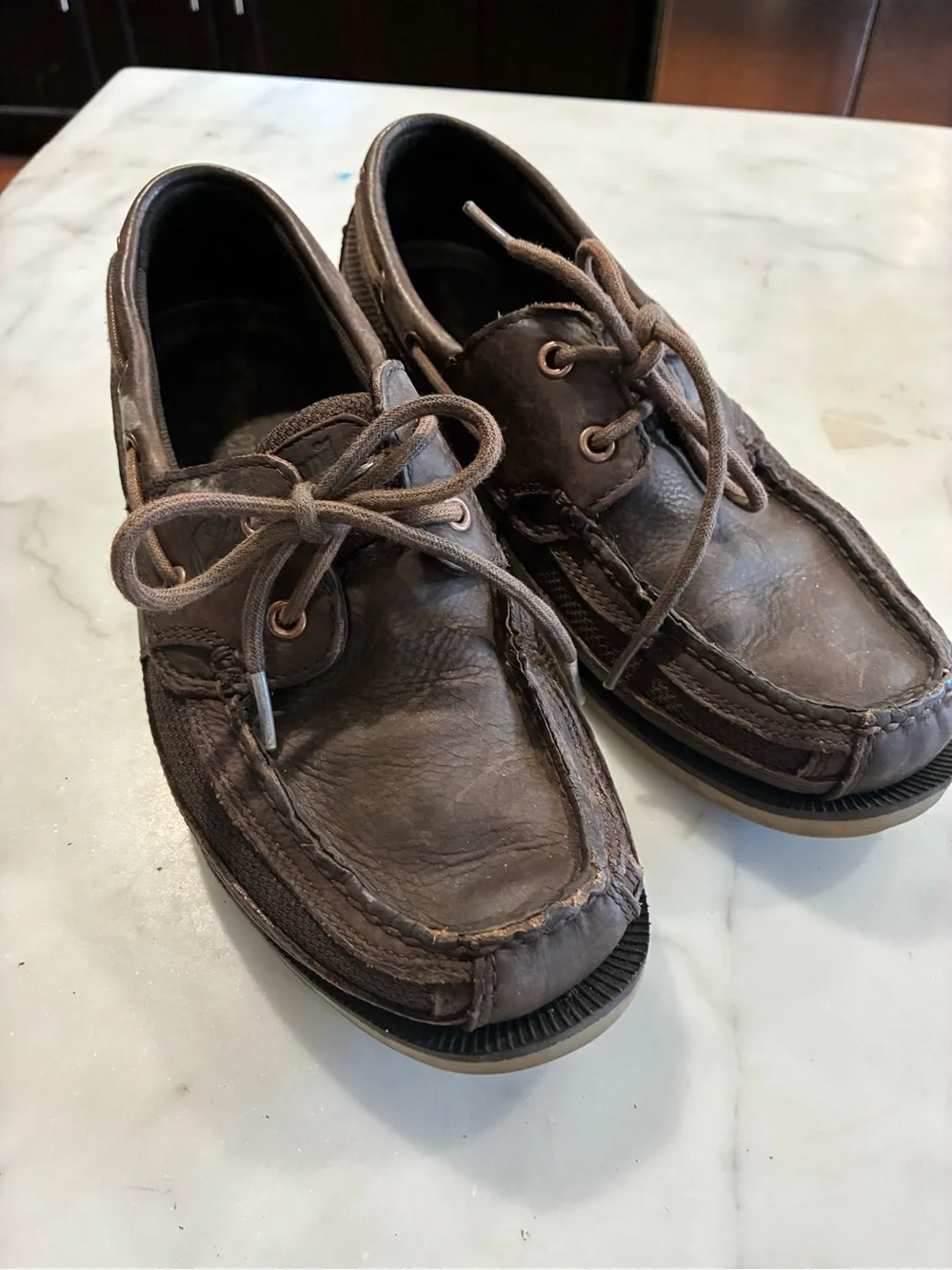 Timberland 71024 Men Brown Moc Toe Leather Boat Slip On Shoes Size 9 M
